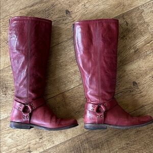 FRYE | Philip Harness Red / Merlot Tall Boots - Size 9